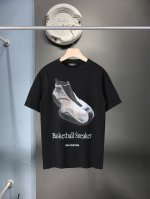 顶级版本 巴黎世家Balenciag 2025Ss春夏季 新款 Blcg鞋子数码印花运动短袖T恤男女同款！ 工艺说明：采用21支精梳赛络纺纱，对板定织加密加厚单