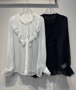 2025新款 拼蕾丝花边真丝衬衣 时尚飘逸 Size: S- L