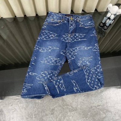 裤子125 外套 Louis Vuitton 25Fw 套装 路易威登新款限量云朵祥云经典老花水洗蓝牛仔裤 牛仔套装 官网价格 p24060+购入原版，每年Lv
