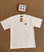 上新 顶端刺绣品质Stussy 斯图西基础款短袖宽松男女同款情侣款 采用抗菌260克新疆长绒棉重磅面料 透气舒适 怎么洗都不起球透气轻柔的短袖 让您穿着舒适一整