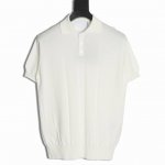 prada 普拉达 25Ss 纽扣针织Polo短袖T恤 采用定制开模进口机器专机 辅料均开磨定制 定制定染羊绒混纺纱线 版型大 宽松有型 区别低版本瘦长版型上身