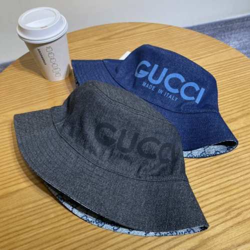 gucci古驰牛仔料渔夫帽