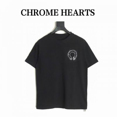 Chrome Hearts 克罗心 中空浮雕马蹄短袖T恤 采用直喷进口机器印花 五金辅料均开磨定制 正确配置 黑色2025克罗心正品包装 280克定制定染双纱棉