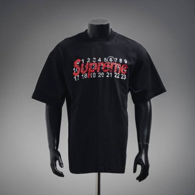 Supreme X Maison Margiela马吉拉Mm6 字母数字破损短袖T恤 定制辅料，细节质感非常好，大货细节实拍 Size：S-L
