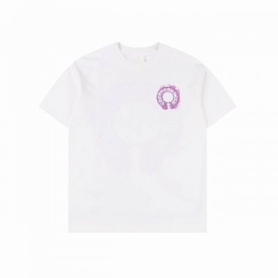 chrome Hearts 克罗心 紫马蹄短袖T恤 采用直喷进口机器印花 五金辅料均开磨定制 正确配置 黑色2025克罗心正品包装 克定制定染双纱棉 版型大 宽
