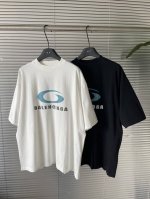 巴黎Blcg海浪环形印花短袖宽松阔版Os奢潮T恤情侣款男女高街半袖打底Tee 高版，注意区分市场通货 奢潮巴黎Blcg海浪印花短袖T恤 男女同款情侣关网新品休闲