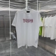 Bal 2025春夏 圆领短袖T恤 个性印花烫钻 男女同款宽松版 S M L Xl Xxl 五个码 颜色：黑色 白色