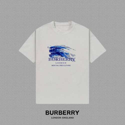 p90 [Burberry 巴宝莉] 2025Fw短袖T恤 字母Logo印花 高端26S双纱300克面料 重磅面料 定制拉架罗纹同缸同染 三标齐全 男女同款 颜