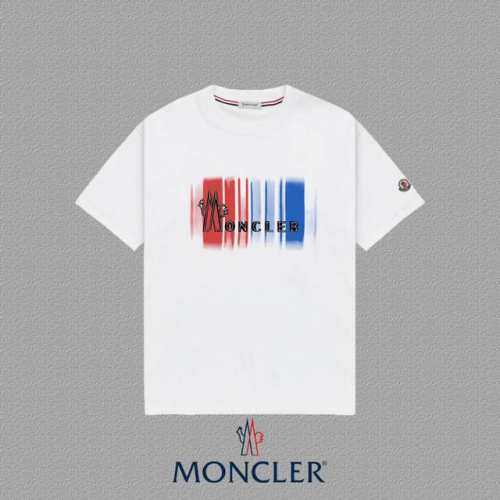 Moncler 蒙口] 2025Fw短袖T恤 徽章+Logo 高端26S双纱300克面料 重磅面料 定制拉架罗纹同缸同染 三标齐全 男女同款 颜色：黑色 白色
