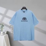 b106# 市场顶级品质 Balenciaga 巴黎世家2025Ss 经典锁扣字母印花做旧短袖T恤 印花采用进口椭圆机胶浆工艺 市场顶级的质量 官网品质 罗纹定