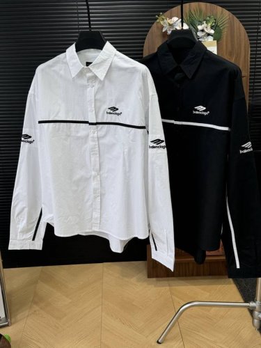 balenciaga 巴黎世家 25Ss Blcg 多处刺绣标识舒适吸汗透气纯棉长袖衬衫 轻奢主义，男女日常通勤穿搭必备单品，正确版本，随意对比！ 购入原版开模