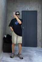 3032# 短裤 Balenciaga高顶版本24Ss夏装牛仔短裤巴黎世家反面穿牛仔短裤.百分比纯棉. Baggy浅蓝色重工水洗怀旧. 弧面纽扣镌刻Balenc