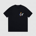 p80#V026 【顶级版本.官网品质】 Louis Vuitton 路易威登 官网走秀款 lv大师亲手设计潮牌新品印花圆领短袖T恤 时尚又个性 超级百搭好看的