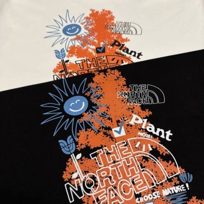 the North Face北面短袖T恤情侣款太阳花大树春夏新款户外舒适透气爱心半袖 260G双纱长绒棉面料 透气柔软舒适亲肤 不缩水不起球 抖音 Ins网红爆