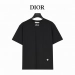 dior 迪奥 25Ss 领口拼接字母蜜蜂刺绣短袖T恤 采用原版280G双纱对版定织定染面料 螺纹同缸定染零色差 独家品质 区别通货 领口螺纹拼接Logo刺绣，