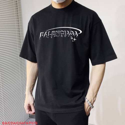 F579 Ba巴黎世家 新款字母印花双层重工短袖T桖 字母图案不管是T桖还是卫衣都是每年的爆款单品 前幅大面积印花采用大康丽数码印花机直喷 成本极高 经过多次的