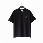 实拍细节图+细节图 Gucci 古驰 双Glogo刺绣小标短袖 官网同步，专柜纯棉面料！贴肤舒适，耐看又好穿，经典简约Logo设计，原厂工艺一丝不苟，定制 同缸