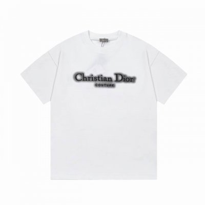 隔天到 Dior迪奥 双色Cd字母重影字母&& Logo标识精致升级 原版面料 官方同款 短袖T恤 定制260克同缸染面料 手感非常舒服 春夏最新版本 颜色: