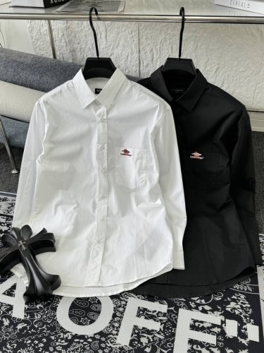 balenciaga 巴黎世家 25Ss Blcg 重叠标识印花舒适吸汗透气纯棉长袖衬衫 轻奢主义，男女日常通勤穿搭必备单品，正确版本，随意对比！ 购入原版开模