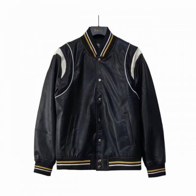 实拍细节图+尺码表 givenchy 纪梵希单排扣皮衣棒球服夹克 易烊千玺 范丞丞同款 - 原版1:1开发 最高版本 - 定制原版提花螺纹 领款 袖子 原版一致