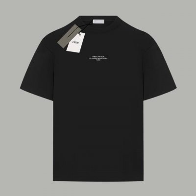 Dior 迪奥 官网同款 经典小字母Logo 印花双纱纯棉短袖 - 280G双纱纯棉顶级面料 手感柔软 百分百纯棉独家出货 定染硫化黑无尘处理面料 -面料：28