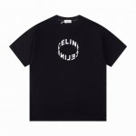 120 Celine 塞琳25Ss新款短袖T恤 字母印花 采用高克重布料 辨识度超高的一件 时尚达人必入 男女同款 码数：Xs S M L