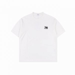 celine 赛琳 24Ss 马车刺绣短袖T恤 面料采用定制240G 26支特滑双股精棉平纹高密无尘全棉布料 前幅高密度加厚 走线平整 代工品质 全套定制辅料