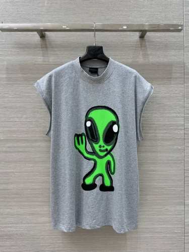 原单品质，独家首发 巴黎 25春夏新品 High There + Dripley无袖T恤！男女同款宽松版型。定制定染复古平纹针织面料，中号版型剪裁，正面和背面饰