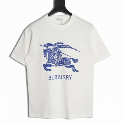 burberry 巴宝莉 25Ss 蓝大战马短袖T恤 面料经过2次高温缩水固色 不变形不缩水不起球 26支 G紧密双纱面料 配320G双纱拉架十字紧密高克重螺纹