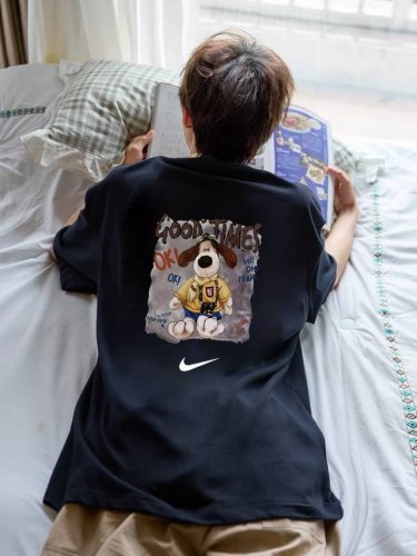 260G重磅纯棉 Nike 耐克 飞行小狗 Good Times 短袖T恤 男女同款 半袖 情侣款 面料工艺： 1.260G重磅纯棉，100%棉，恰到好处的克重