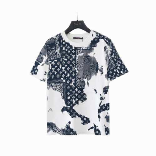 实拍细节图+尺码表 Louis Vuitton 路易威登老花腰果花扎染短袖 采用定制26S双纱无尘棉面料，采用1×2双纱螺纹，克重240G，对版定染卡其色，多维