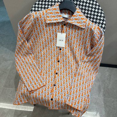 Dior迪奥 100%棉 Dior 迪奥新品高品质面料 新款经典款老花迪 奥高密度针织毛衣提花衬衫面料底布是毛衣织法 面布卫衣提花织法 高弹力高密度面料厚度 超