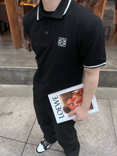 咨询图 Loewe罗意威新款撞色螺纹刺绣Polo衫短袖