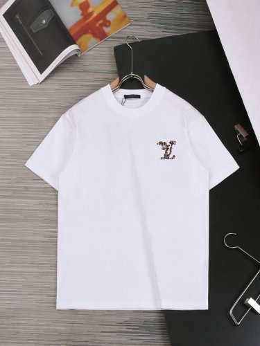 LV 甄选260克定制面料 顶级品质 精制丝网印 澳钻点缀工艺 男女同款 尺码 S M L Xl Xxl 五个码 颜色 黑色 白色