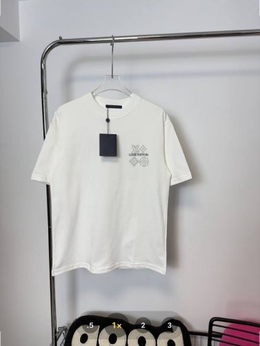 款号：Hmy82# Lv 路易威登最新白珍珠烫钻3D立体字母烫印设计短袖T恤 正儿八经270克纯棉双砂面料 所有面料均已提前做过缩水 品质第一 所见即所得 不会
