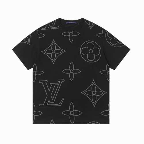 高版本 Louis Vuitton 路易威登发泡印花三花短袖 260克重纯棉面料，满身印花工艺，款式时尚 大气，面料舒适，做工严谨 ，走线工整。上身效果好 颜色