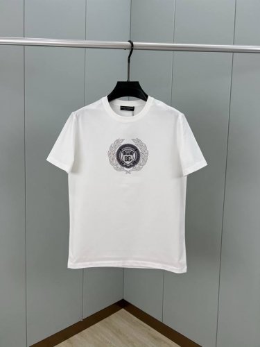 dolce&Gabbana 25春夏新品印花标识短袖T恤，定制80支双股丝光棉面料；黑色 白色 S～Xxxl 可定制4Xl、5Xl