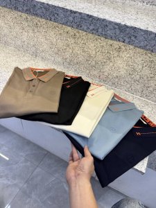 Hr爱玛仕高货品质夏季爆品相推荐 D高端订制新款起脚色织polo 商务休闲高端丝光珠地棉原版定制进口纱线色染 轻薄透气 上身丝滑舒适 高端大气经典百搭 码数.M