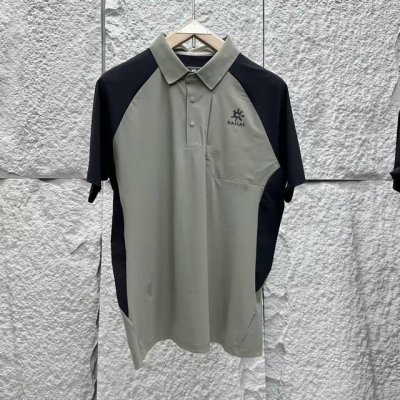 凯乐石Kailas夏季冰丝polo，冰丝弹力格，背后压胶，立体剪裁，冰丝凉感，全场景适用，很贵但是超高品质，纯黑，抹茶绿拼接 M肩宽45胸围104衣长67 L肩