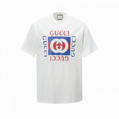 9025# 高品质版本，区别市场通货 Gucci古驰 数码印花工艺，图案渗入面料，无胶感，不会起胶细节到位，面料螺纹定织定染，采用270克双纱全棉面料，手感更加