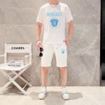 直 品牌 Versace 范思哲 2025新款男士短袖短裤套装！官网同步销售！市面高端版本！手感细腻柔软！让你穿着更加舒适！立体裁剪版型超赞！尺码:M-5Xl