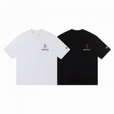 款号：M1016 Moncler 蒙口 官网同款印花图案 双纱纯棉短袖 - 260G双纱纯棉顶级面料 手感柔软 百分百纯棉独家出货 定染硫化黑无尘处理面料 -面