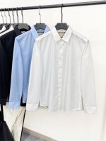 新品 Gu25Ss春夏新款高端棉府绸纯色翻领衬衣，男士顺色Gg标识刺绣商务休闲百搭长袖衬衫！贸易公司渠道稀出，同步官网发售7840Rmb！品牌创作总监继续探索定