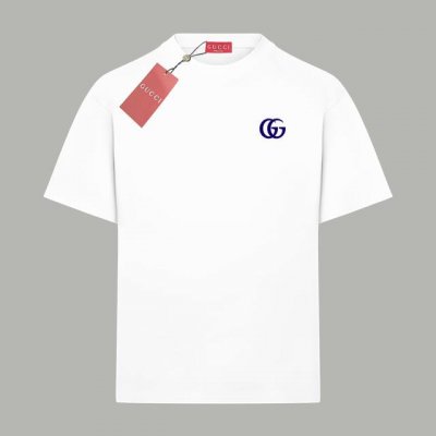 Gucci 古驰 官网同款 双G发泡小Logo 双纱纯棉短袖 - 280G双纱纯棉顶级面料 手感柔软 百分百纯棉独家出货 定染硫化黑无尘处理面料 -面料：280
