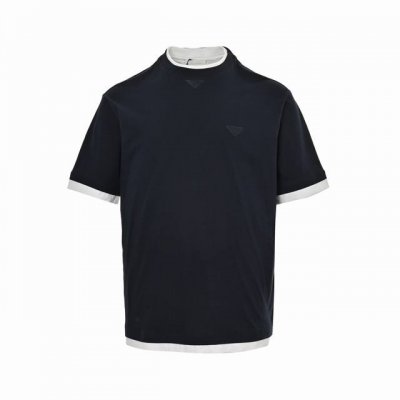 prada 普拉达 24Ss 三角标假两件短袖 定织定染 G长绒棉，日本进口田岛刺绣机出品，假两件设计，车工难度大，外贸大厂代加工，做工走线完美 Size：Xs