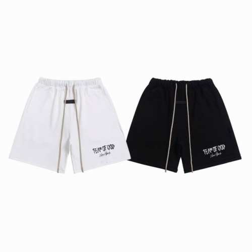 Fear Of God Fog Essentials 复线 纽约限定字母Logo 印花抽绳毛圈休闲短裤 Color：黑色 白色 Size：S M L Xl Nu