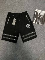 克罗心Chrome Hearts 短裤 高级休闲短裤高级定制面料透气面料 透气弹力舒适度极高，细节无可挑剔 顶级辅料配备，原版Logo设计理念 手感细腻柔软！上