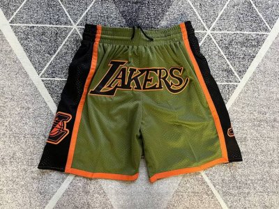 款号K157 顶级刺绣版本 湖人队城市版口袋裤篮球短裤 Just Don Nba 球队球裤系列单品 -定制优质网眼布面料，Dri-Fit 技术导湿速干， 防静电
