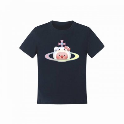 Vivienne West Wood 西天后薇薇安 2025夏季设计款渐变彩虹动漫小猪土星印花正肩短袖T恤 女款 全网独家纯棉高品质 独家模特图已保护可上平台