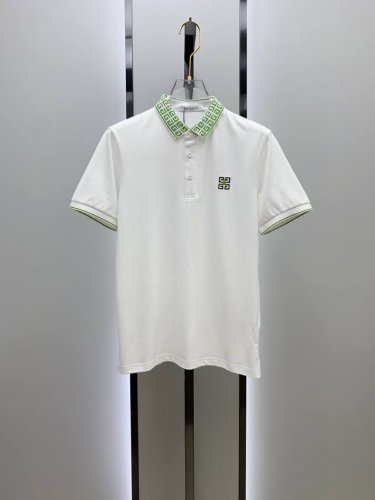 纪梵希25Ss新款春夏短袖翻领T恤polo，最高版本客供定制高端朱地面料简单时尚款，螺纹拼色螺纹配色超级好看！胸前纪梵希标识刺绣经典Logo简单大方的款式！满满